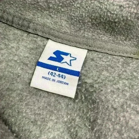 Starter Men's Grey Windbreaker Fleece-Lined Full Zip Jacket Large - Picture 3 of 4